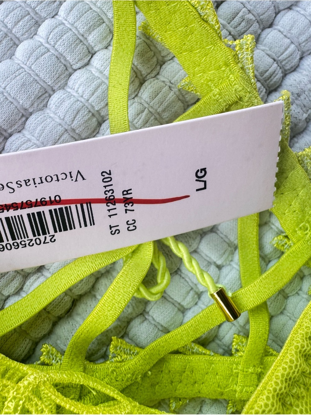 Victoria’s Secret Very Sexy Neon Lace Lingerie Set 36C Large NWT - Picture 4 of 10